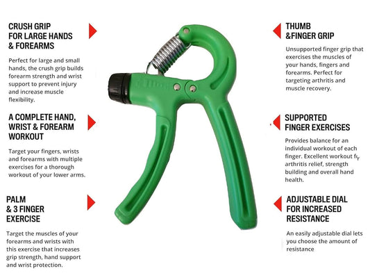 Simple Adjustable Hand Gripper Strengthener – Wrist & Forearm Workout Trainer - Random Color