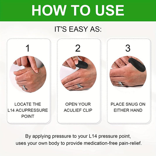 1 Pc Sugar Control LI4 Acupressure Point Clip Wearable – Headache Relief, Supporting Acupressure Relaxation, Stress Relief, Tension Relief And Hand Clip Migraine Pressure Point Clip