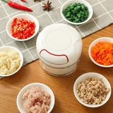 MINI FOOD CHOPPER  Powerful Meat Grinder Hand-power Food Chopper Mincer Mixer Blender Chop Meat Fruit Vegetable Nuts Shredder