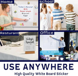 Self-Adhesive Whiteboard Wall Decal Sticker | Strong & Durable Dry Erase Wall Paper | Message Board Peel Stick White Board With 2 Marker For Kids Drawing