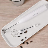 2 In 1 Electric Milk Frother Whisk Egg Beater USB Rechargeable Coffee Blender Household Milk Shaker Mixer Foamer Food Blender (Random Color)