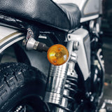 Pack Of 4 Universal Motorcycle Turn Signal Indicators | Amber Isharay Lights | Round Fit For 70cc & 125cc Bikes