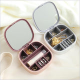 Small Jewellery Box, Jewellery Box, Portable Jewellery Box, Girls' Earrings, Cut Necklace Box, Can Be Placed In The Bag Of The Bag At Home (Pink Or Silver Colors) (Random Colors)