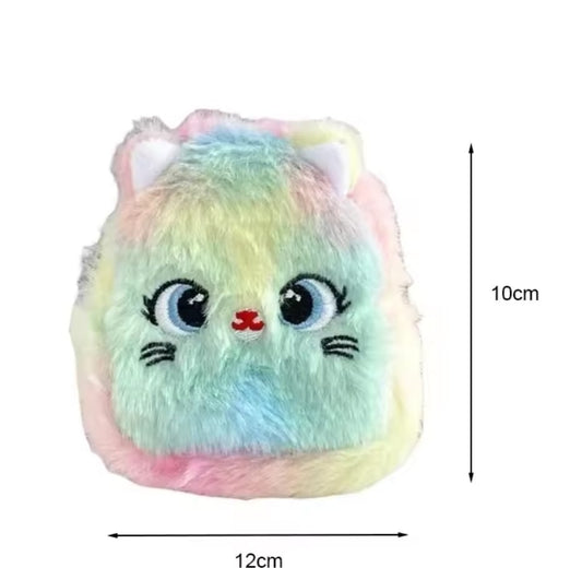 1pc Kawaii Rainbow Color Keyring Coin Purse For Girls – Cute And Portable Storage Accessory- Random Colour