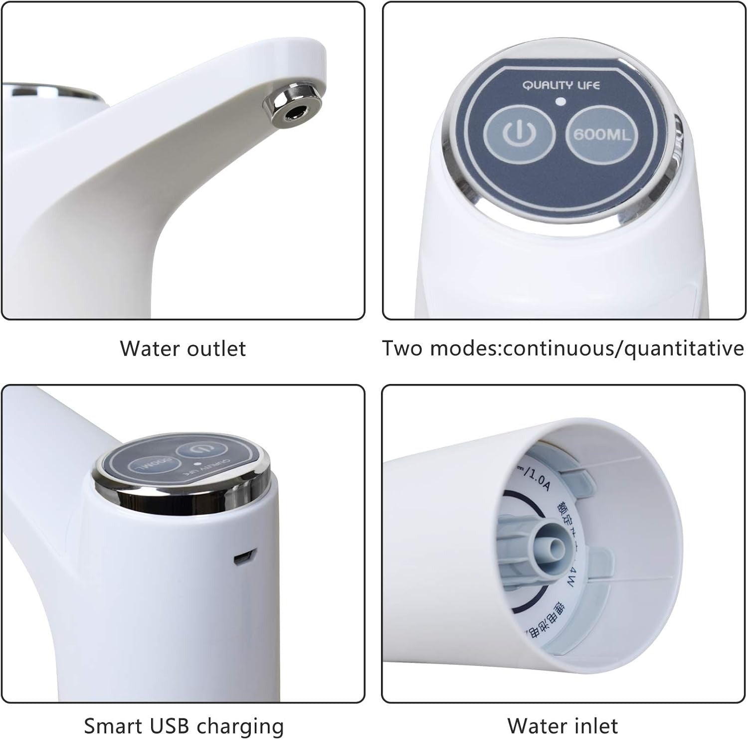 Mclassic MD-03 Touch Intelligent Electric Water Pump – Rechargeable Automatic Dispenser For Bottled Water With One-Touch Operation (Random Color)