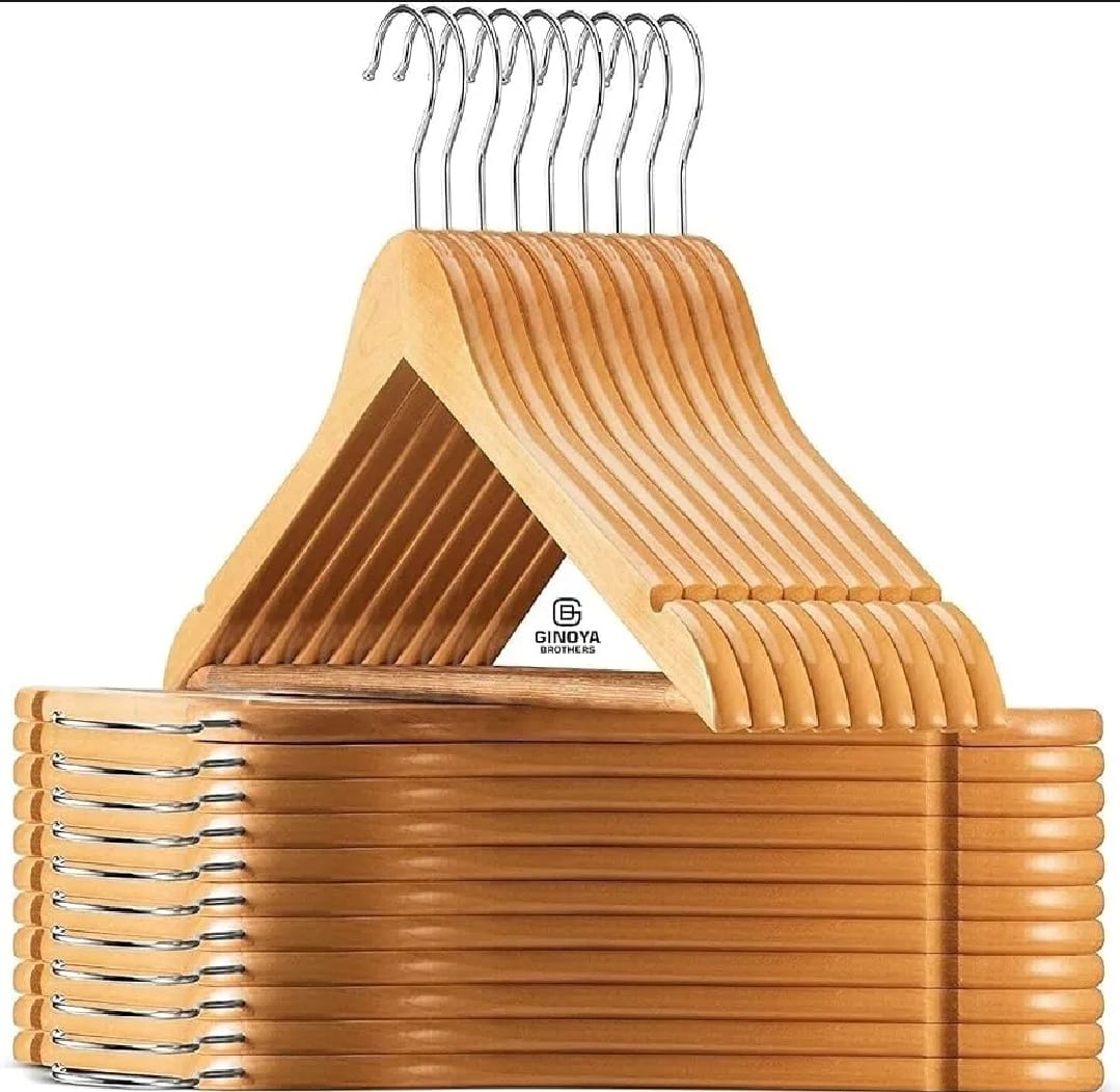 1Pc Premium Wooden Clothes Hangers Pack Non Slip Heavy Duty Coat And Suit Hangers With 360 Rotating Hook