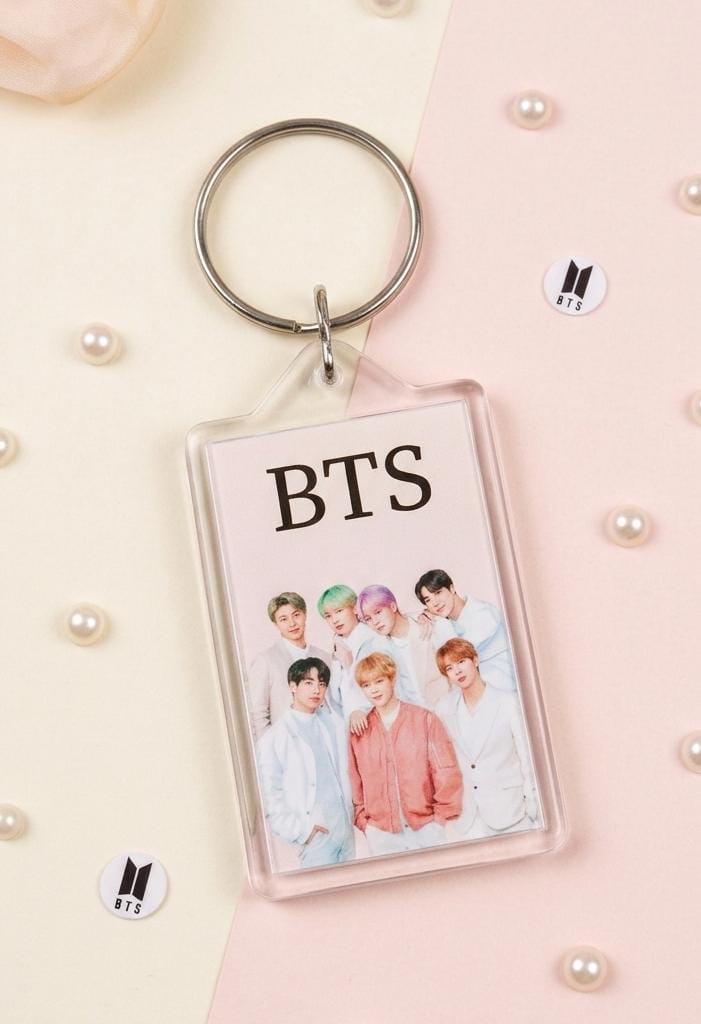 BTS Dual Side Printed Acrylic Keychain 2 Inch | Glossy K-Pop Key Ring | Premium Gift For BTS Fans & K-Pop Lovers