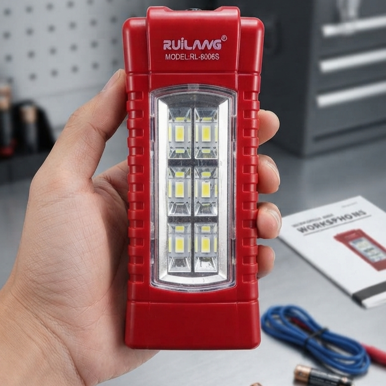 Ruilang Model RL-6006S Rechargeable LED Flashlight And Emergency Work Light - Versatile Portable Lighting Solution For Daily And Emergency Use
