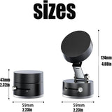Double-Sided Vacuum Magnetic Phone Holder – Adjustable Foldable Rotating Suction Mount (Black)