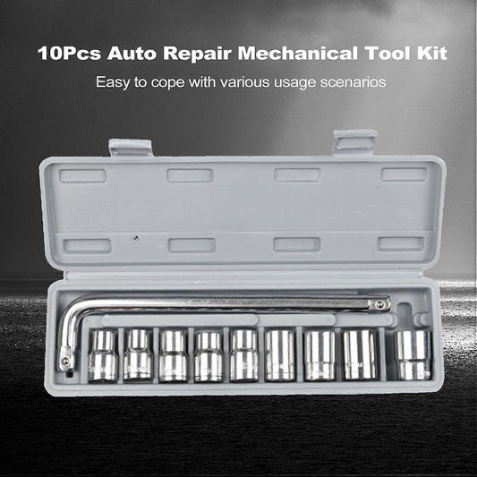 Professional Heavy Duty Socket Wrench Set | 9Pc Tool Kit | 1/2″ Drive | 8‑24mm Metric Sockets + L Wrench
