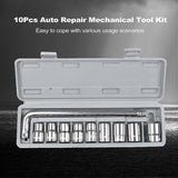 Professional Heavy Duty Socket Wrench Set | 9Pc Tool Kit | 1/2″ Drive | 8‑24mm Metric Sockets + L Wrench