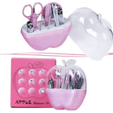8 Pcs Apple Manicure Set ABS Plastic Mani Pedi Kit | Pink Colour