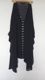 Abaya Mirrored Wink Upper Pure Georgette Black With Silver Mirror Standard Length 40 Inch For Women