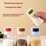 Sealed Seasoning Quantitative Bottle Salt Pepper Condiment Dispenser Glass Spice Jar | Salt Control Bottle Press - 180ml (Random Color)