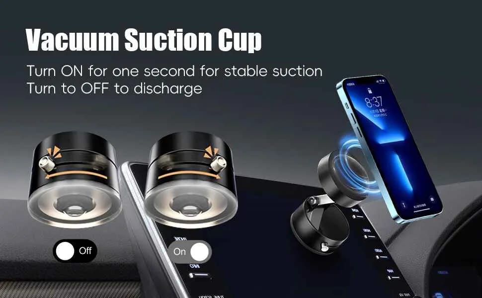 Magnetic Suction Phone Holder – Foldable & Adjustable 360° Magnetic Mount For Car, Bathroom, Kitchen, Gym & Office