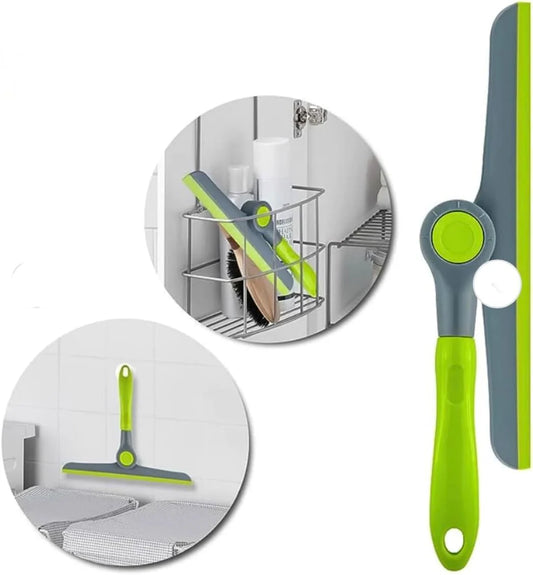 Royal Foldable Wiper With Lock – Multipurpose Window & Mirror Squeegee Tool (Green)