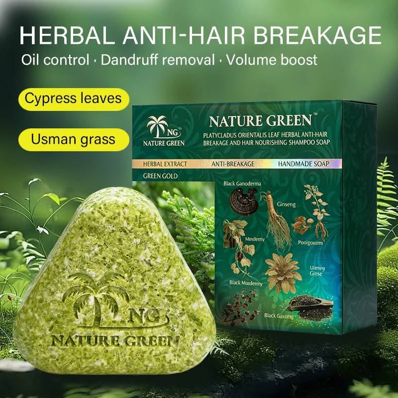 Green Gold Herbal Hair Soap - Natural Cleansing And Nourishing Bar For Healthy Hair And Scalp Maintenance