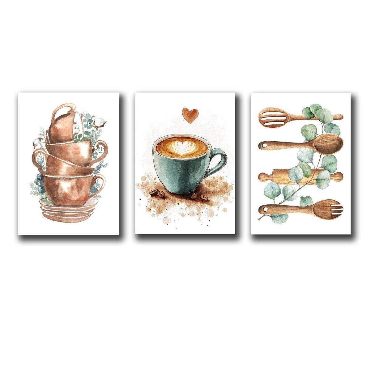 Set of 3 Premium Wall Art Photo Tiles – Modern Home Decor Sets  8x11