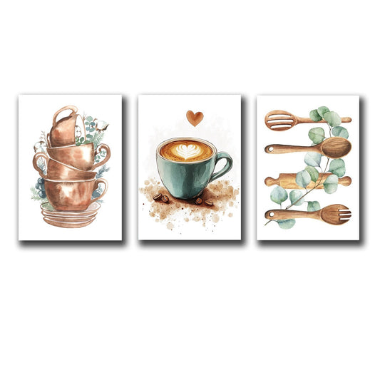 Set of 3 Premium Wall Art Photo Tiles – Modern Home Decor Sets  8x11