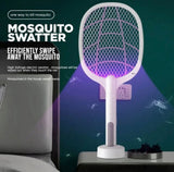 USB Rechargeable Mosquito Racket With Stand – Electric Insect Killer Bat For Indoor And Outdoor Use | Insects Killer | Mosquito Killer Racket (Random Color)