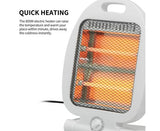 Electric Quartz stove Mini with 2 tubes-800W-2 power levels:   800W. Anti-tip, thermal protection