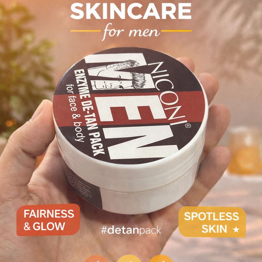 Niconi Men Enzyme De-Tan Cream | Tan Removal, Brightening & Deep Cleansing For Men | 100ml