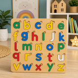 Small Abc Alphabet Puzzle Board Game - Educational Wooden Learning Toy Crafted From MDF Wood For Children And Early Literacy Skills