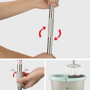 360° Rotating Head Mops With Bucket Mob Deep-Cleaning Magic Mop-Microfiber Mop