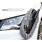 Car Wash Cleaning Brush Duster Dust Wax Mop Microfiber Telescoping Tool For Vehicle Exterior And Interior Cleaning