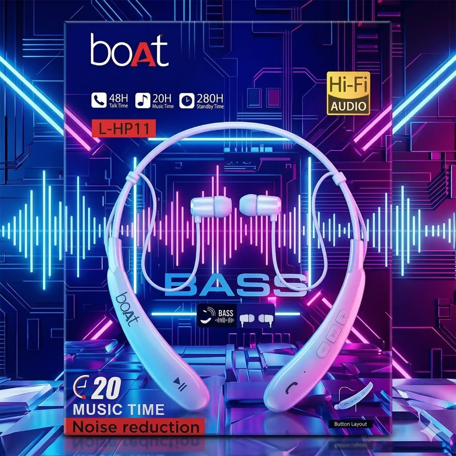 Neckband Boat Experience Powerful Bass, HD Calls, And Wireless Freedom With This Lightweight, Sweat And Water Proof Neckband.