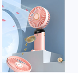 Rechargeable Hand Fan With LED Display | 5 Speed Modes Portable Mini Handy Fan For Kids & School Use