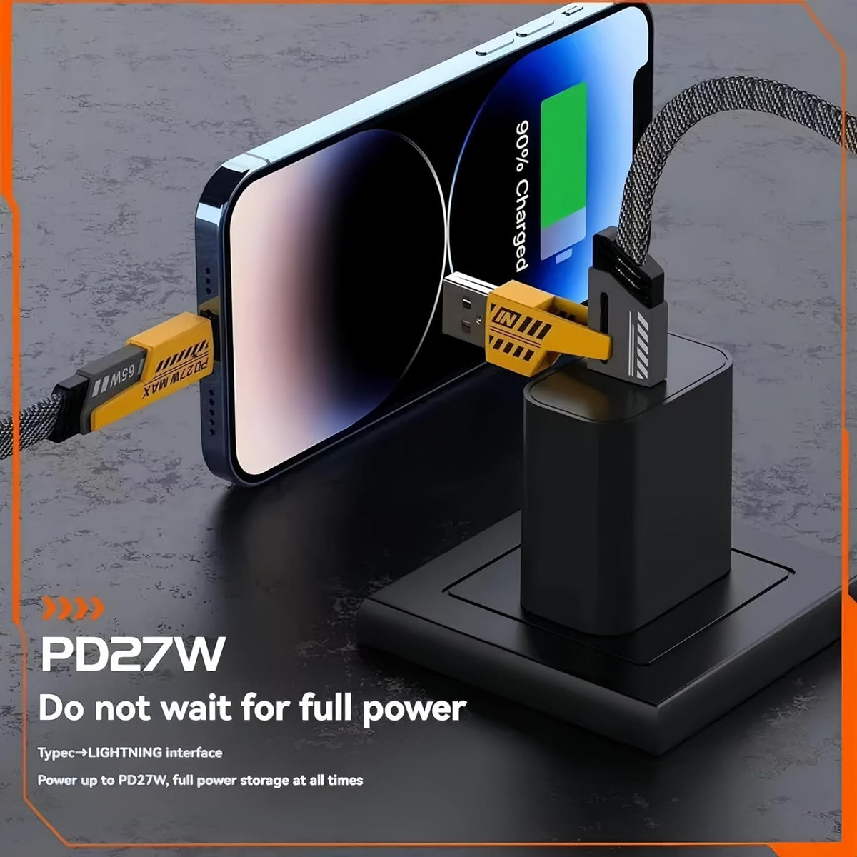4-In-1 Multi USB Charging Cable – USB-C To USB-C, USB-C To Lightning, USB-A To USB-C, USB-A To Lightning | Fast PD Charger Cord For IPhone, IPad, Samsung, MacBook