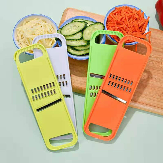 Handheld Stainless Steel Vegetable Mandoline Slicer And Julienne Grater Set For Efficient Kitchen Food Preparation And Creative Garnishing