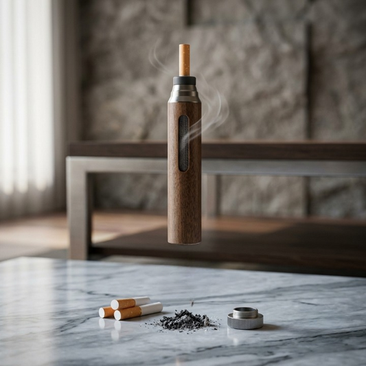 Premium Handheld Ashless Cigarette Holder – Portable Wooden Anti-Ash Car & Desktop Smoking Sleeve Protective Cover