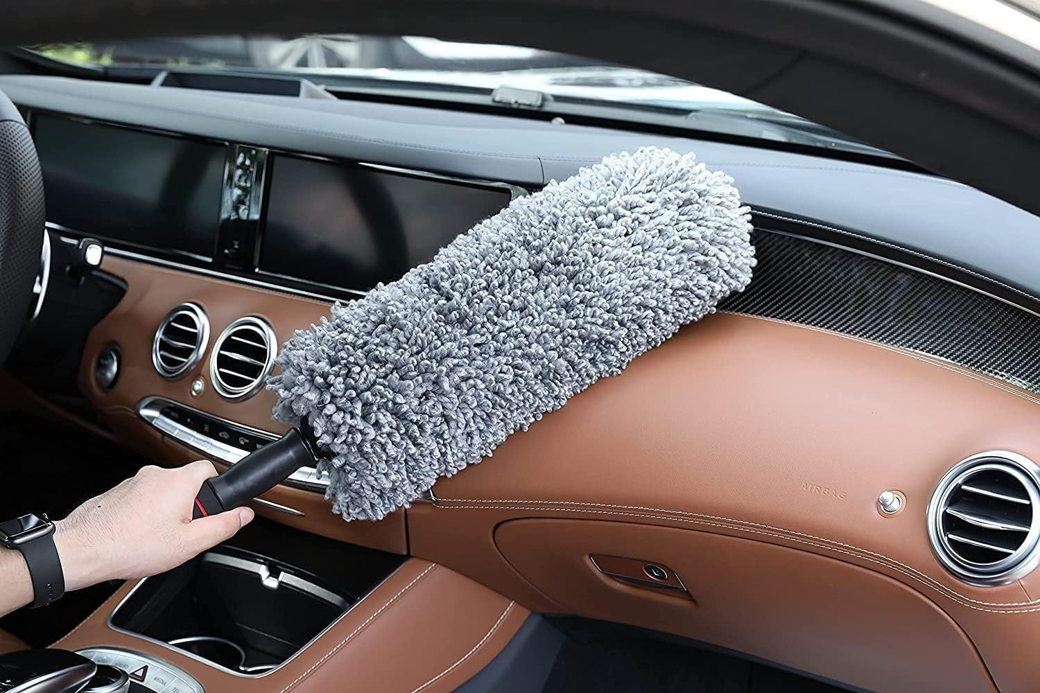 Premium Microfiber Car Duster Kit With Telescopic Handle – Scratch-Free Interior & Exterior Cleaning Brush For Cars, SUVs, Trucks & Home Use
