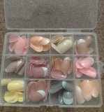 144 Pcs Multicolor False Nails Box Stylish Durable Easy To Use For Everyday Fashion Parties And Nail Art Designs - With Nail Glue