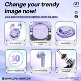 Air 39 Wireless Earbuds - Transparent Design Bluetooth 5.3 - ENC Noise Reduction & Deep Bass Sound - LED Display TWS