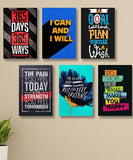 Set Of 6 Motivational Wooden Canvas Frames For Wall Decore 8x11 Inches Size / Sticky Phototiles Frames