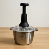 Assorted Stainless Steel Manual Food Chopper 2L – Multi Purpose Vegetable Fruit And Nut Cutter With Hand Push Blades