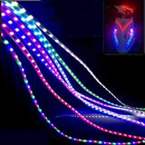 Premium Multi Color RGB LED Chain Cover Light For Motorcycles Waterproof Flexible Strip Light 45CM
