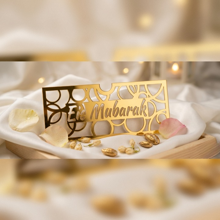Acrylic Eid Mubarak Eidi Envelope / Eidi Box For Cash Gifts – Premium Festive Money Holder (Random Design)