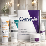 CeraVe Complete Skincare Bundle For Acne & Anti-Aging | Includes Acne Foaming Cream Cleanser, Retinol Serum, Night Cream & Hydrating Mineral Sunscreen SPF 50