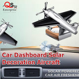 Solar Aeroplane Car Perfume Diffuser – Silver Aircraft Air Freshener For Car Dashboard
