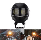 Universal Motorcycle LED Helmet-Style Spotlight – Dual Lens 2-Mode (White & Yellow) Fog Light Signal Lamp