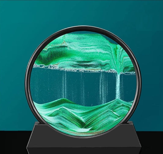 3D Moving Sand Mountain Lamp With Stand - Sandscape Painting - Moving Sand Art - Showpiece - Home Decoration ( Random Color)