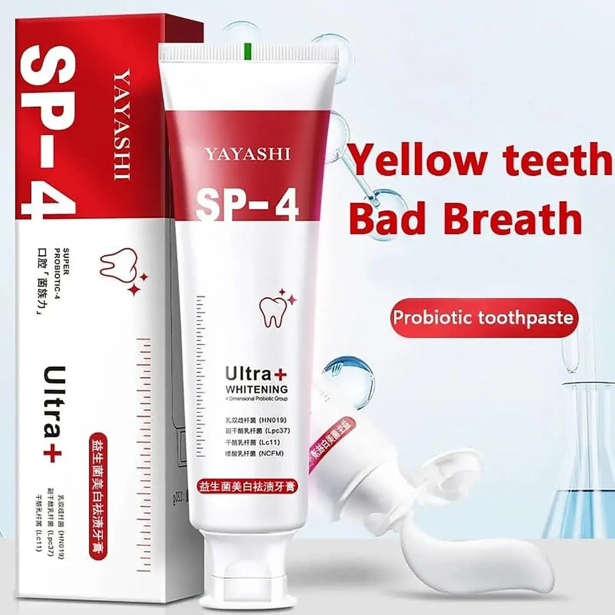 Yayashi SP 4 Ultra Whitening Toothpaste – Strong Stain Removal & Fresh Breath Daily Oral Care (120g)