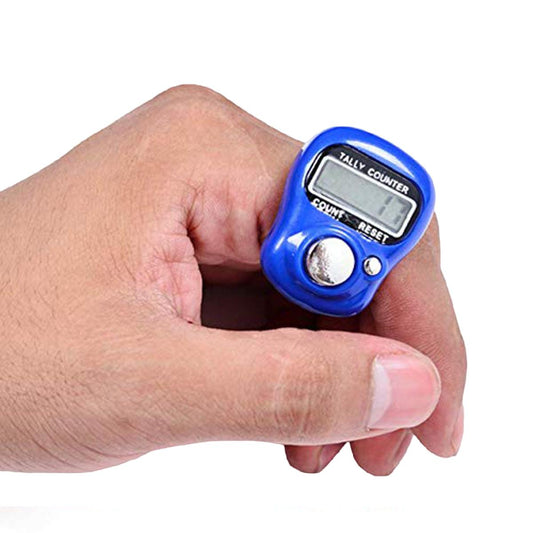Digital Tasbeeh Finger Counter With LED Indicator, Reset Button & Ring Strap – SXH5136 (Random Color)