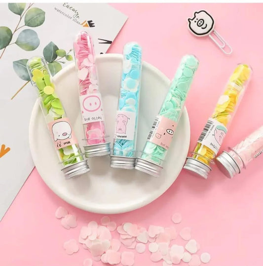 100 Pcs Disposable Flower Paper Soap With Portable Tube Multi Color Travel Sheets For Hand Washing And Outdoor Use Premium Quality (Random Color)