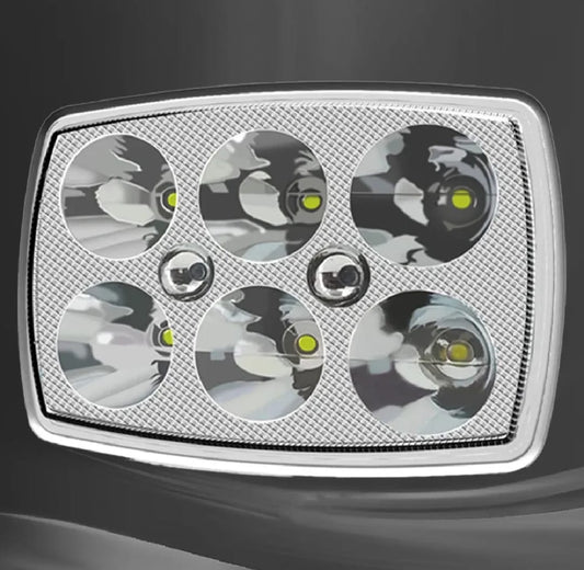 XBT-06 LED Fog Light High Motorcycle Square Headlight With Blue Mini Light For CD70 & 125cc Bikes