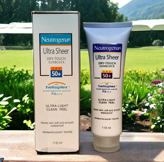 Neutrogena Ultra Sheer Sunblock - High Protection Lightweight Face Body Skincare Formula Non Greasy Clean Feel Daily Sunscreen Lotion - 118ML